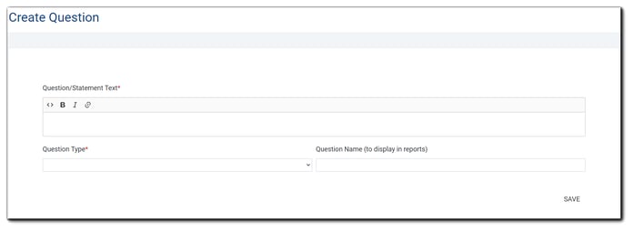 Screenshot: Create Question dialog.