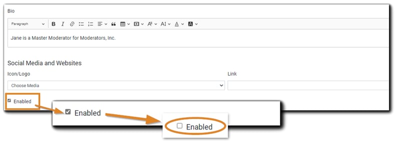 Screenshot: Guest Account record with the 'Enabled' checkbox highlighted.