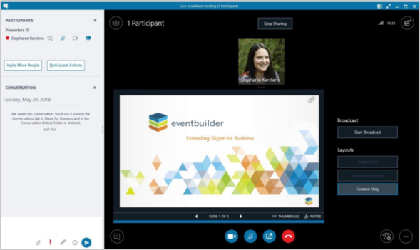 Skype Meeting Broadcast