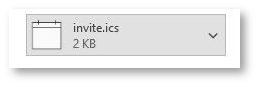 Outlook calendar invite file (invite.ics).