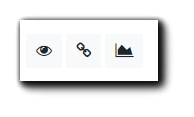 Screenshot: Icons: Eye (preview page) Link (copy page link) and Graph (Open Request Report dialog).