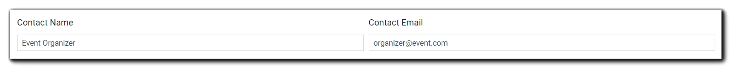 Screenshot: Contact Name and Contact Email fields.
