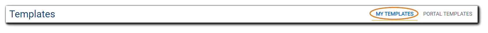 Screenshot: Templates main navigation with My Templates link highlighted.