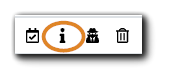 Screenshot: Registrant action icons with the 'i' highlighted to display Registrant info.